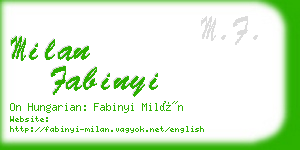 milan fabinyi business card